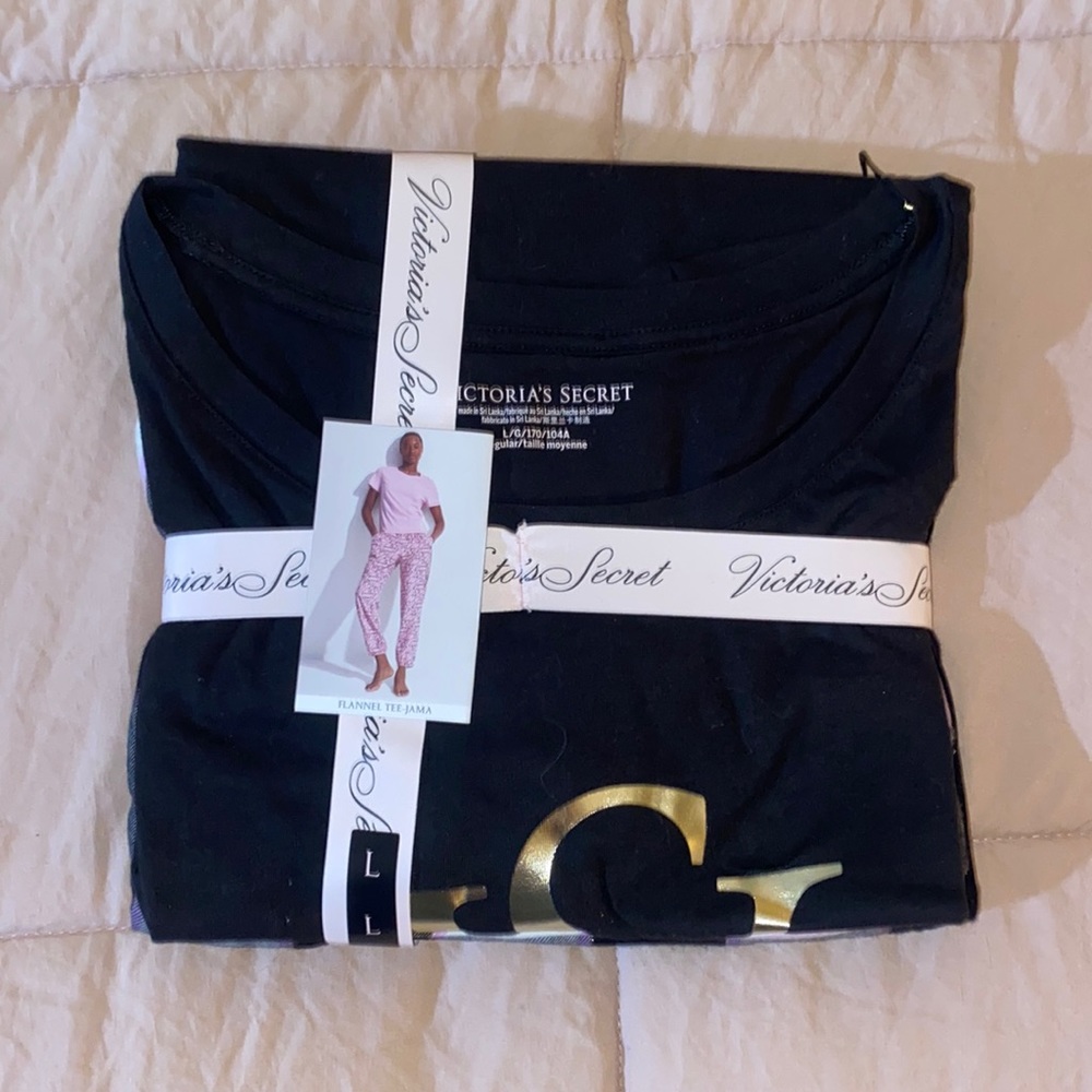 Victoria Secret Flannel Tee-Jama Set